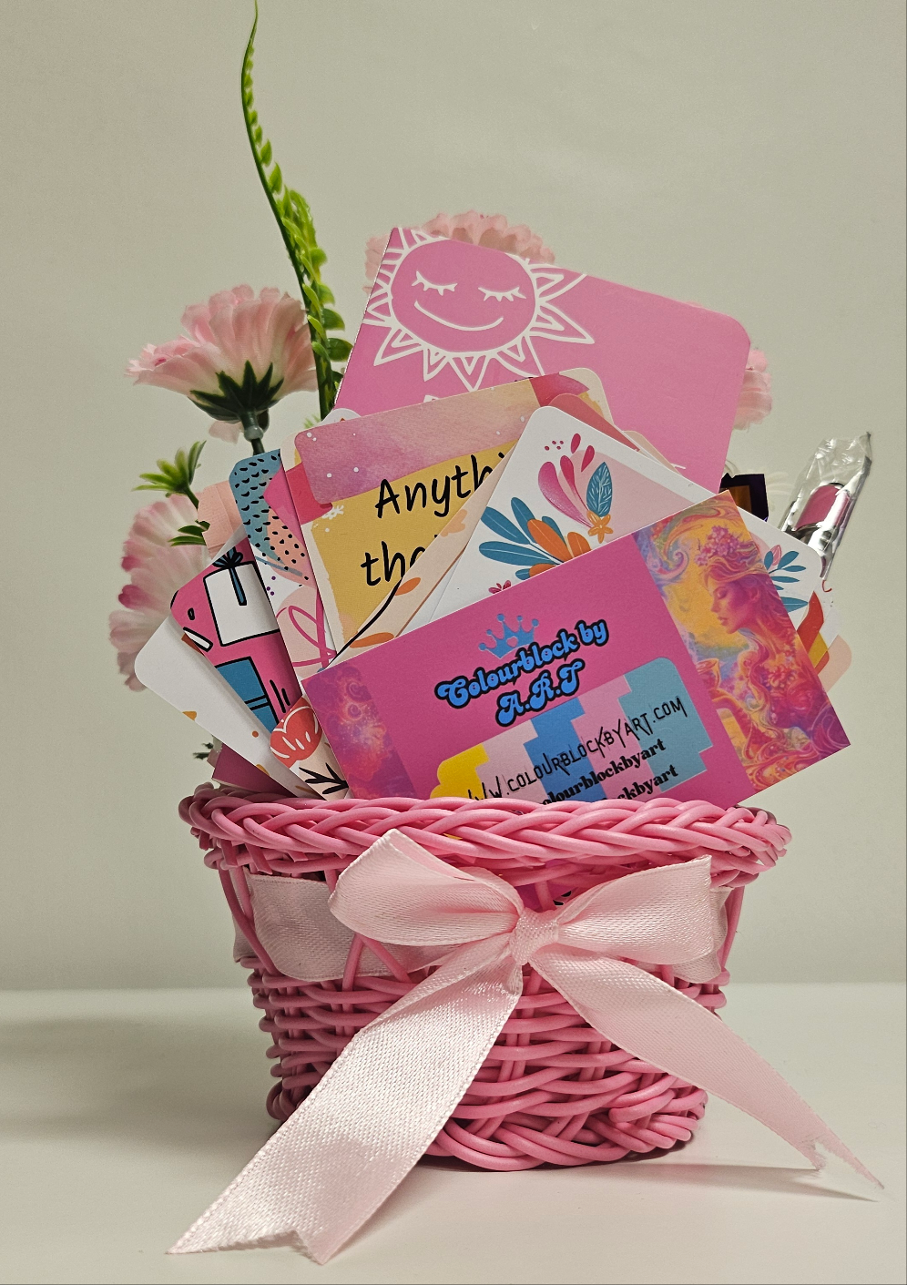 The 'Pink Wink' Little Basket of Positivity