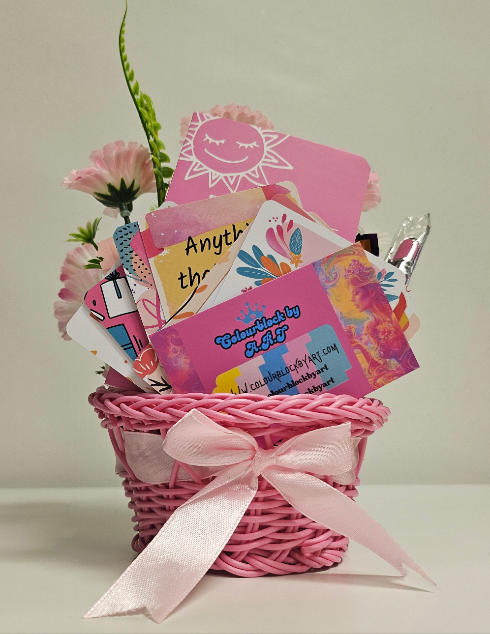 The 'Pink Wink' Little Basket of Positivity